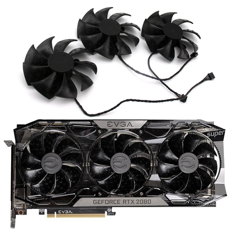 

Новый 3 шт. 85 мм 4PIN PLD09220S12H охлаждающий вентилятор, для EVGA RTX 2080 TI FTW3 ULTRA охлаждающий вентилятор для графической карты