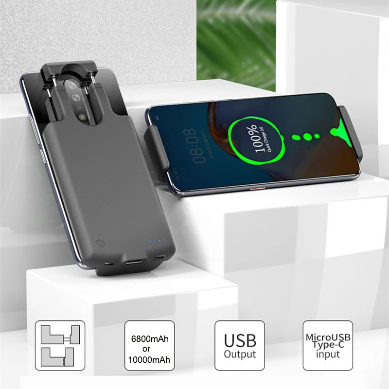 

Universal Power Bank Battery Charger Case For iPhone 13 12 11 Huawei Samsung S8 Xiaomi Power Bank Charging Case Adjustable Cover