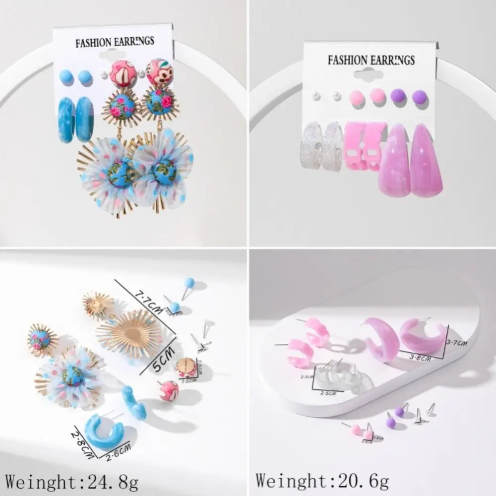 Модные акриловые серьги-цепочки ручная работа комплект преувеличенных