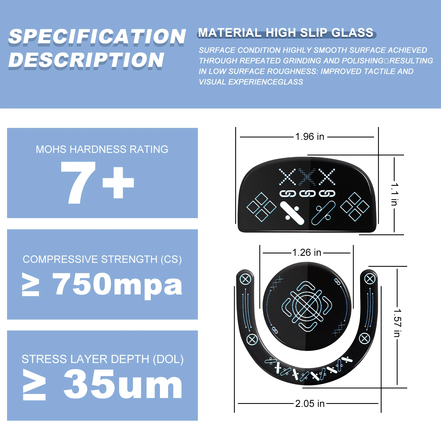 Стеклянные коньки для мыши Logitech G PRO X Superlight 2 накладки гладкие прочные игровые