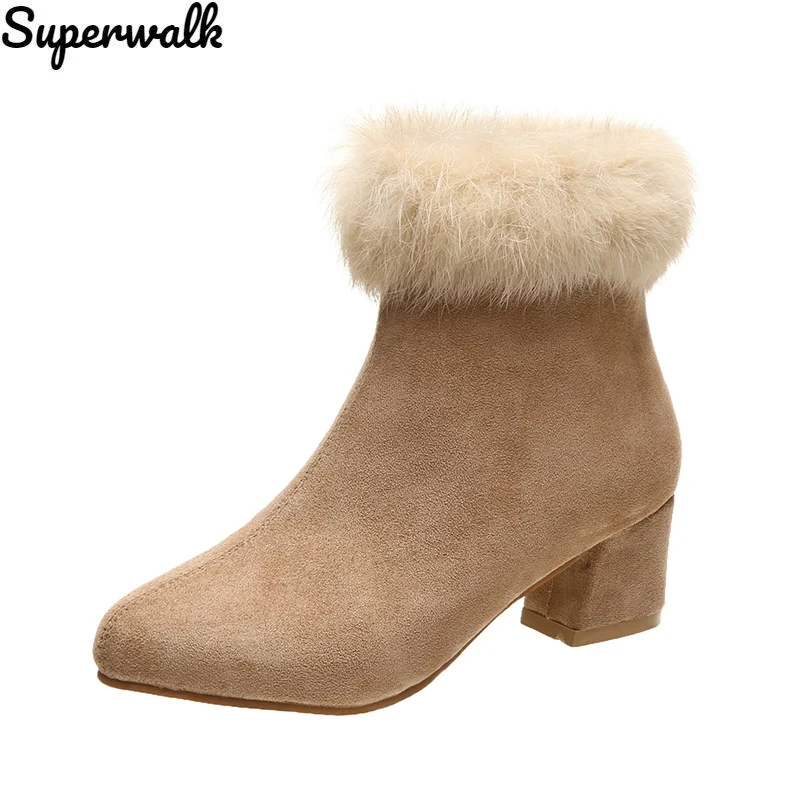 

Женские ботильоны из искусственной кожи и кашемира, на платформе