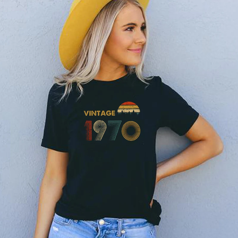 

Vintage 1970 Women T Shirt 52nd Birthday Gift Idea for 52 Years Old Dad Grandpa Mom Grandma Unisex 70s Retro Classic Tshirt