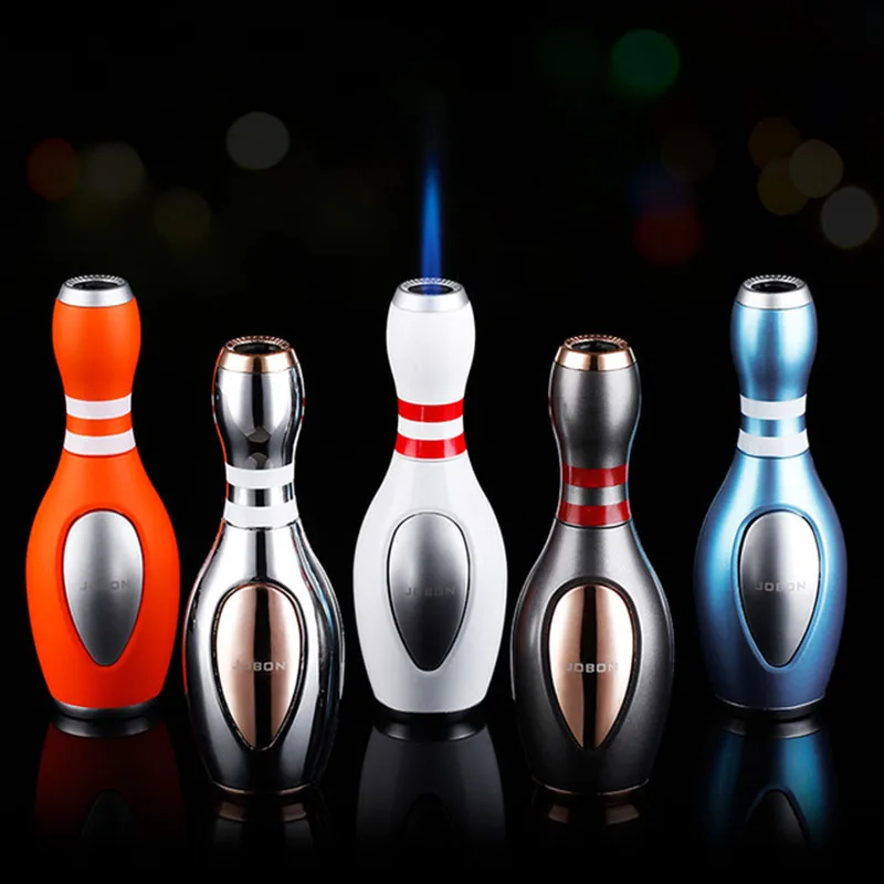 Enlarge 2022 Unusual Creative Personality Bowling Ball Type Turbo Torch Lighter Windproof Butane Cigarette Lighter Gas Smoking Gadget