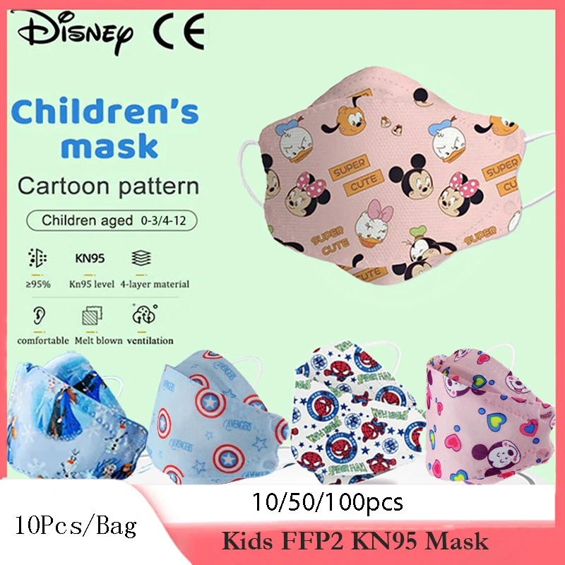 

Disney Frozen Kids FFP2 Face Mask KN95 Protective 4-Layer Melt Blown Fabic CE Respirator 95% Reusable for Boys Girls Mascarilla