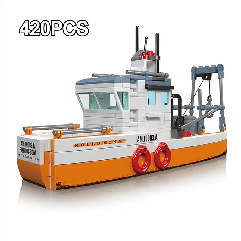Строительный блок Mould King 10080 10081 10082 спасательная лодка пожарная для рыбалки
