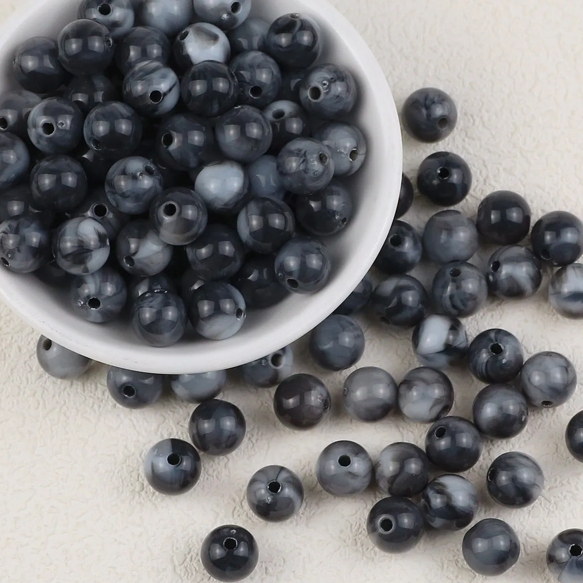 Серые шарики акриловые Круглые бусины-разделители для изготовления ювелирных