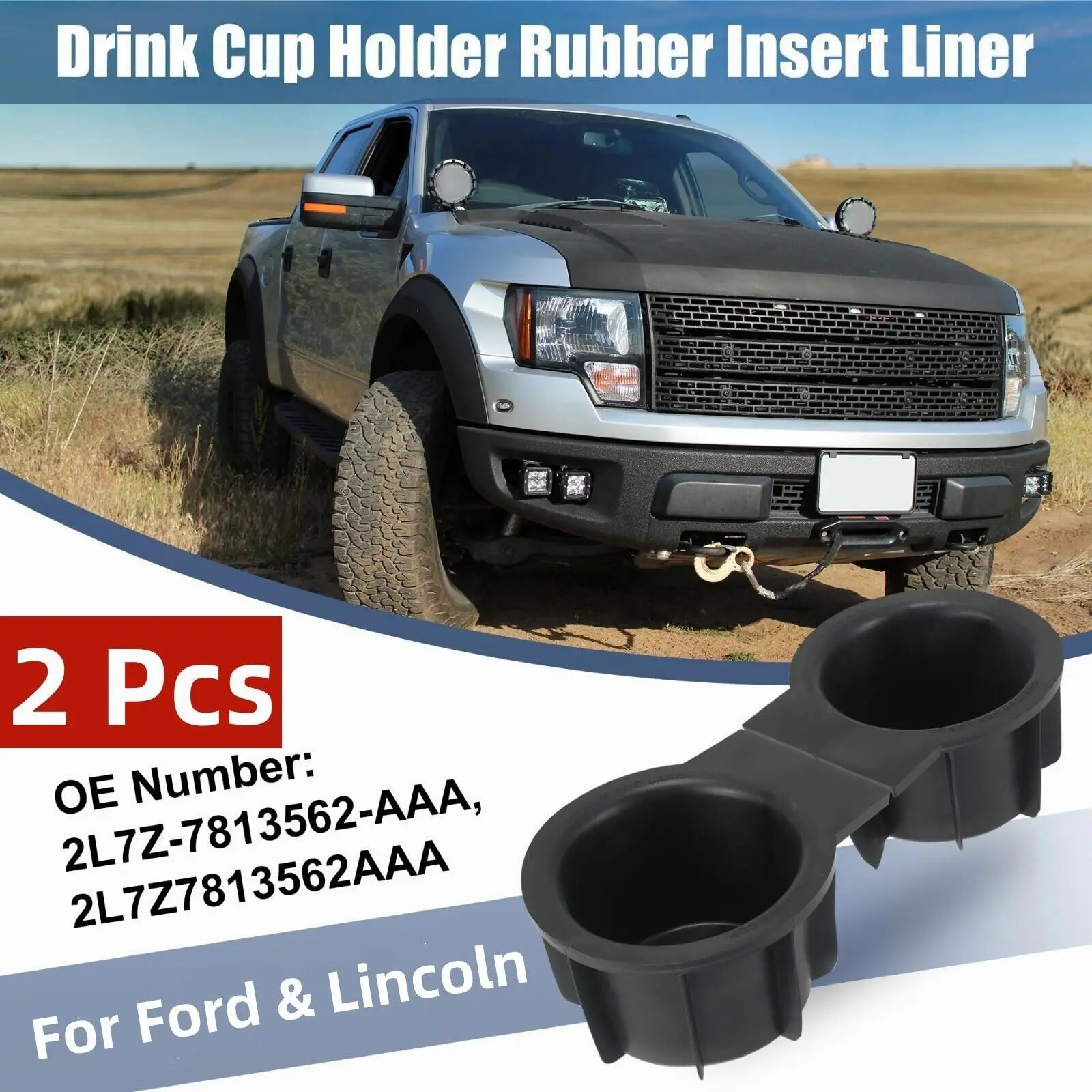 2X подстаканник для напитков в передний ряд 03-14 Ford F-150 2L1Z-7813562-AAA BK
