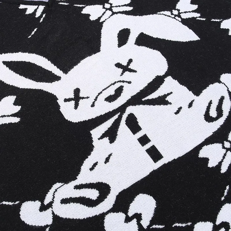 Женское трикотажное пальто Y2K шерстяной жилет с V-образным вырезом и юбкой