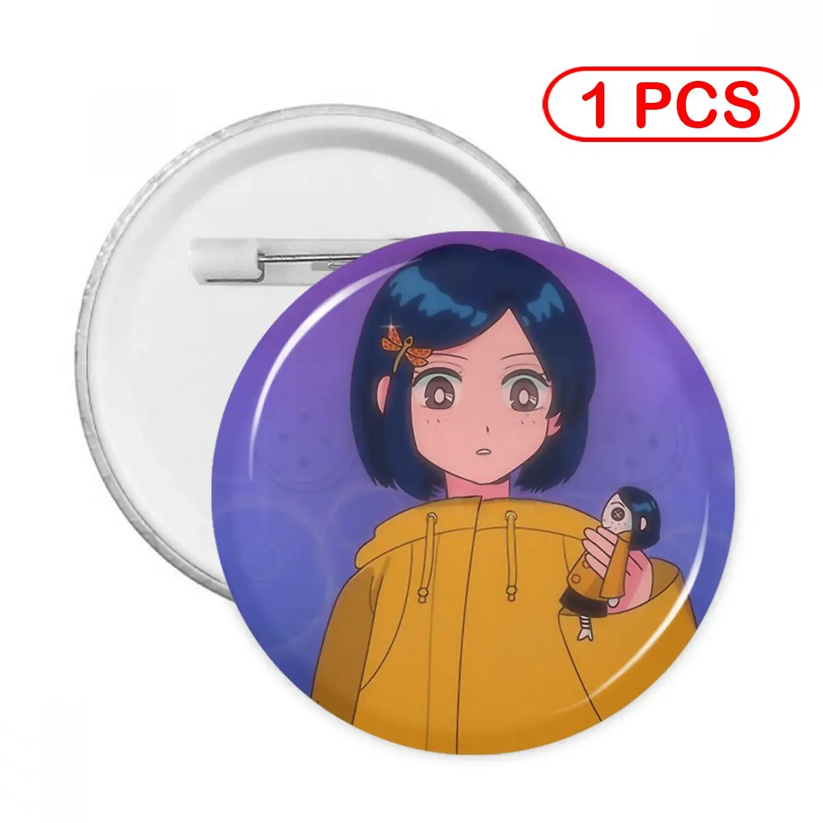 

Coraline, страшная мягкая булавка для пуговиц, шпилька, украшение для драгоценностей, женский, детский лацкан с пуговицами