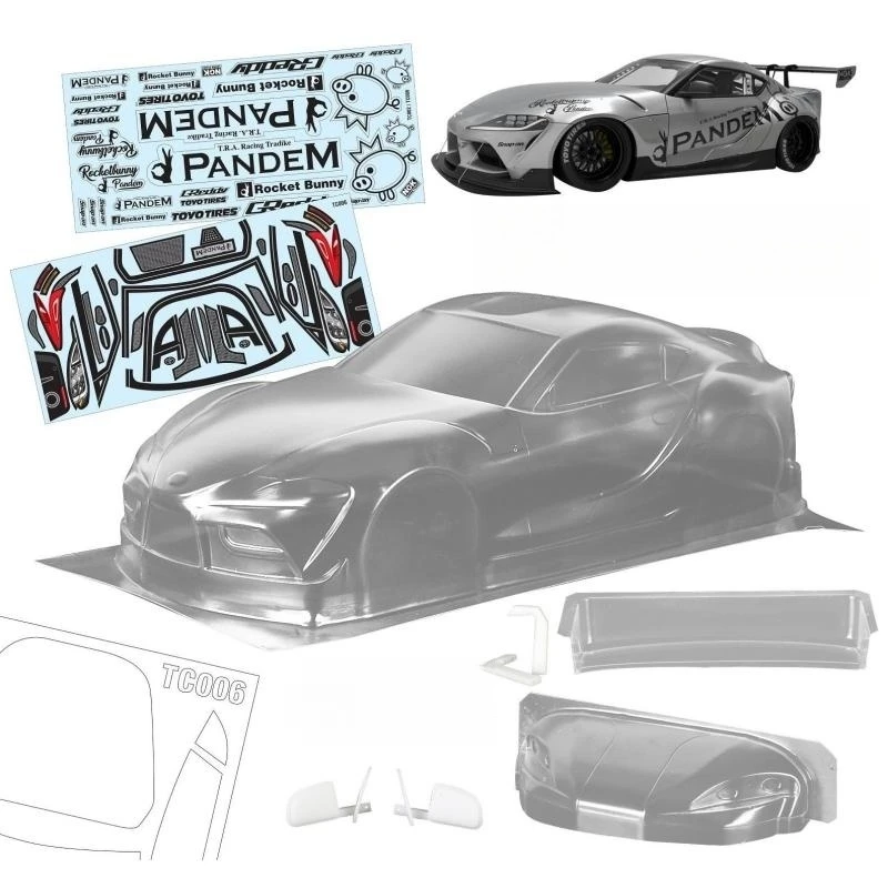 

Корпус TeamC 190 мм 1/10 прозрачный корпус Lexan с задним крылом + светильник с пряжкой и 3D задним крылом для внедорожника Rc Drift Car 258 мм