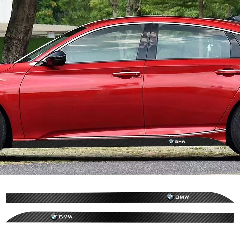 2 шт. боковая юбка на пороги автомобиля полосатые карбоновые наклейки аксессуары