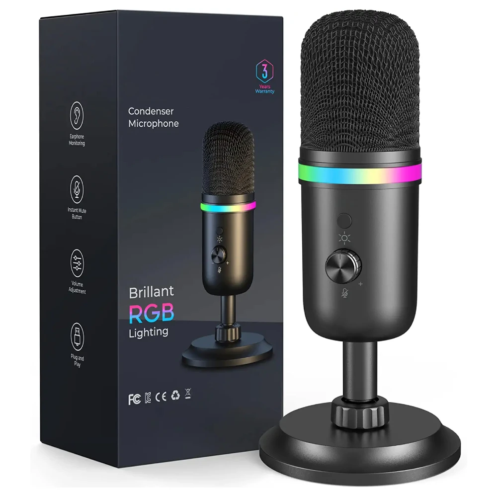 

Конденсаторный USB-микрофон для ПК/Mac/PS4/PS5/телефона