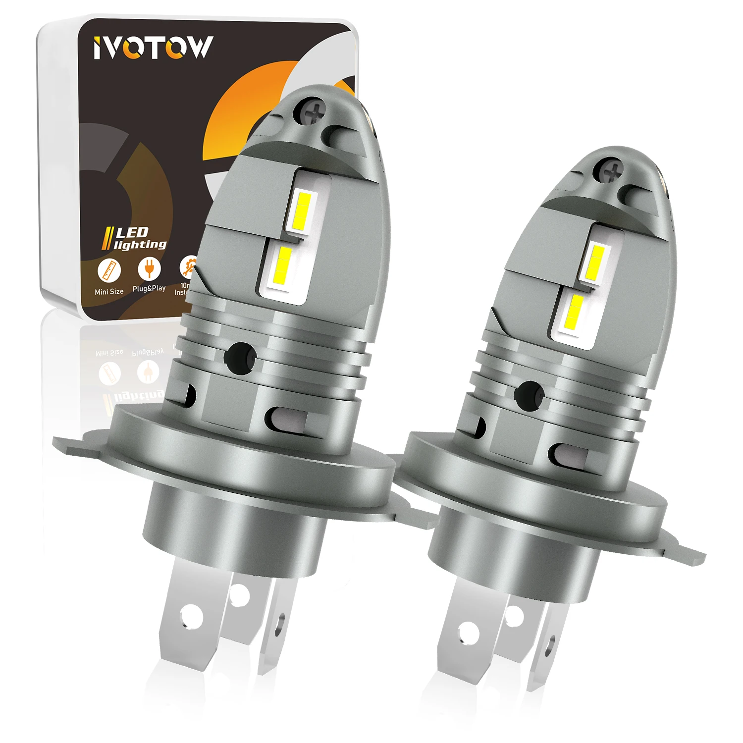 2 шт., автомобильные лампы для фар, 9003 лм, 5530 к, 12-30 в