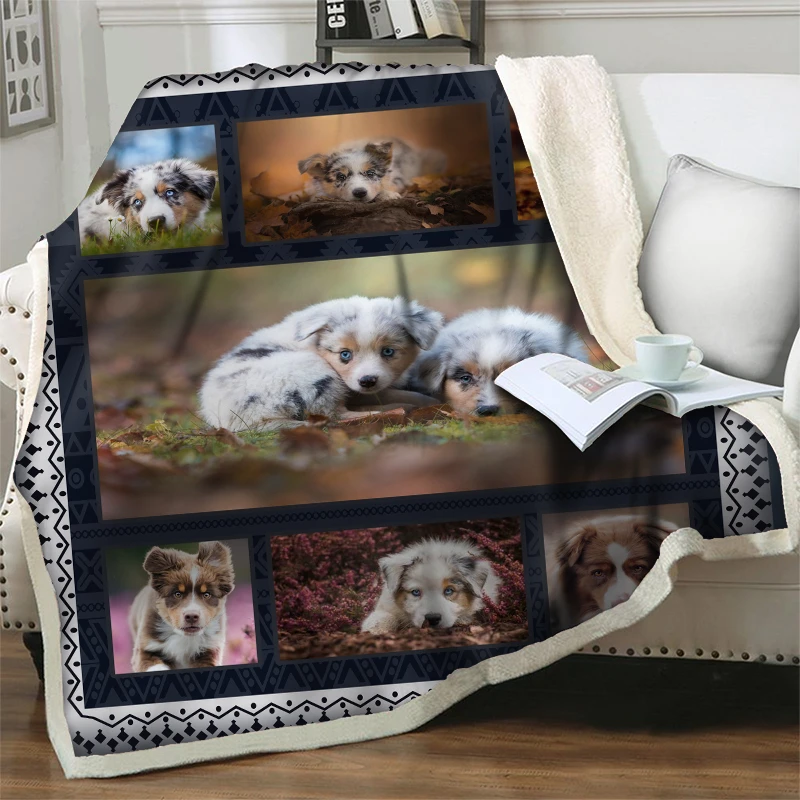 

Animal 3D Cartoon Pet Dog Throw Blankets For Beds Sofa Plush Office Nap Car Quilt Cover Weighted Blanket Soft Warm Home textiles