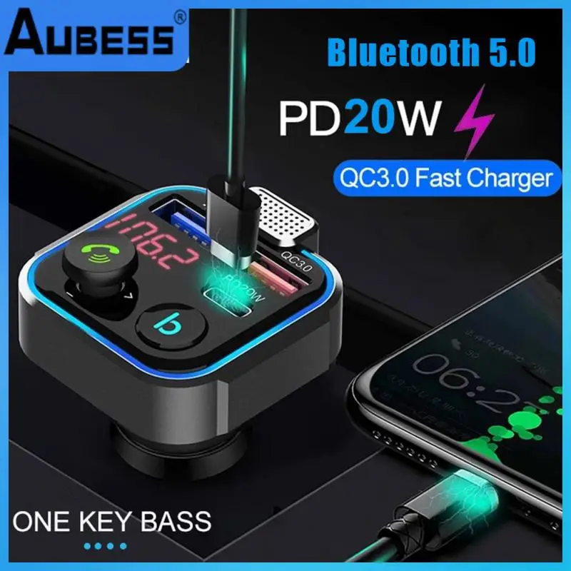 

Pd 20w Car Adapter Durable Fm Transmitter Universal Support U Disk Mp3 Player Car Accessories Qc3.0 Fast Usb Charger