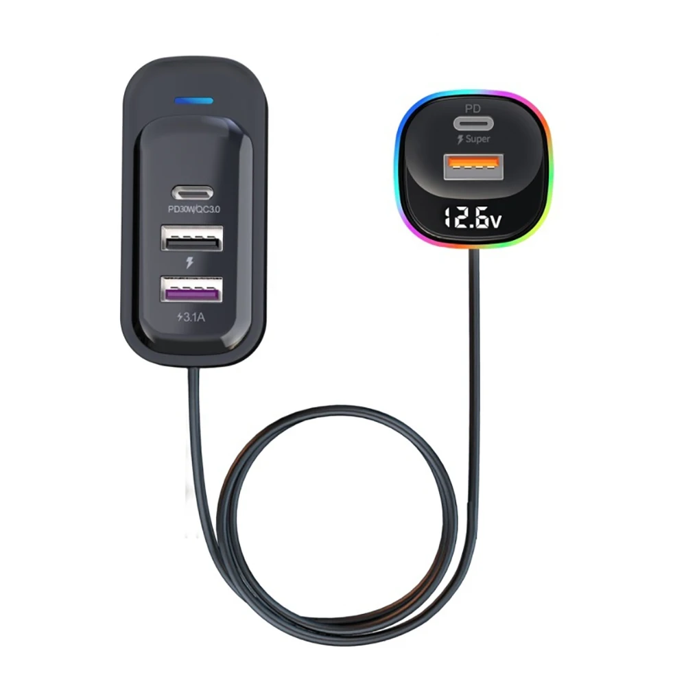 Автомобильное зарядное устройство 105 Вт 5 USB-портов быстрая зарядка Тип C PD 30