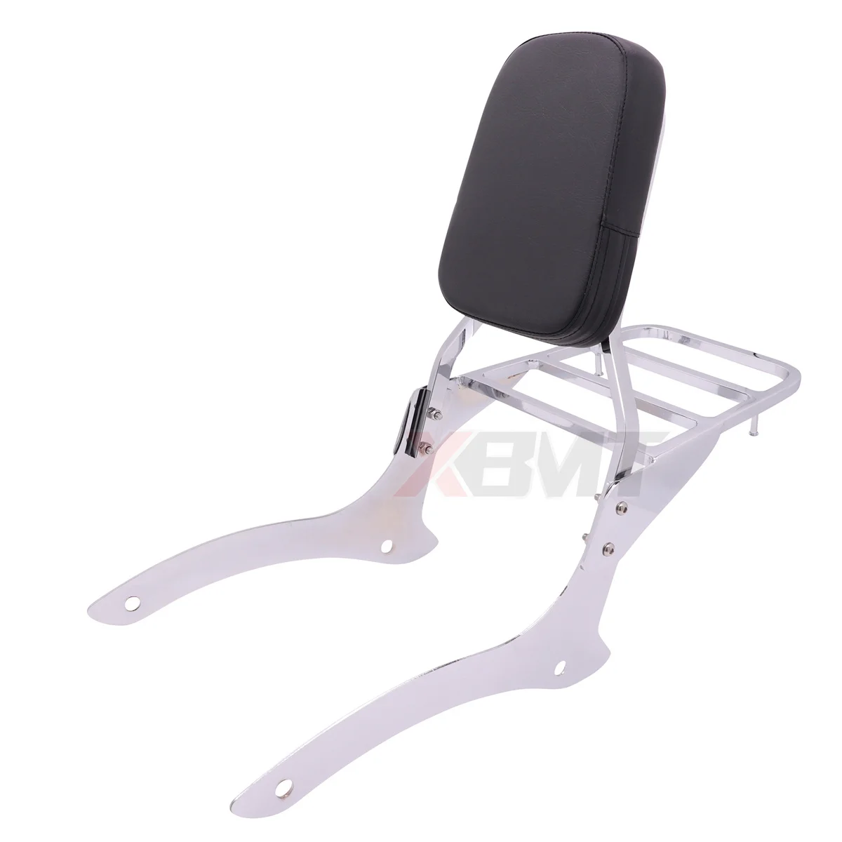 

Motorcycle Black/Chrome Backrest Sissy Bar Cushion Pad For LIFAN V16 LF250-D LF250-E LF250-H