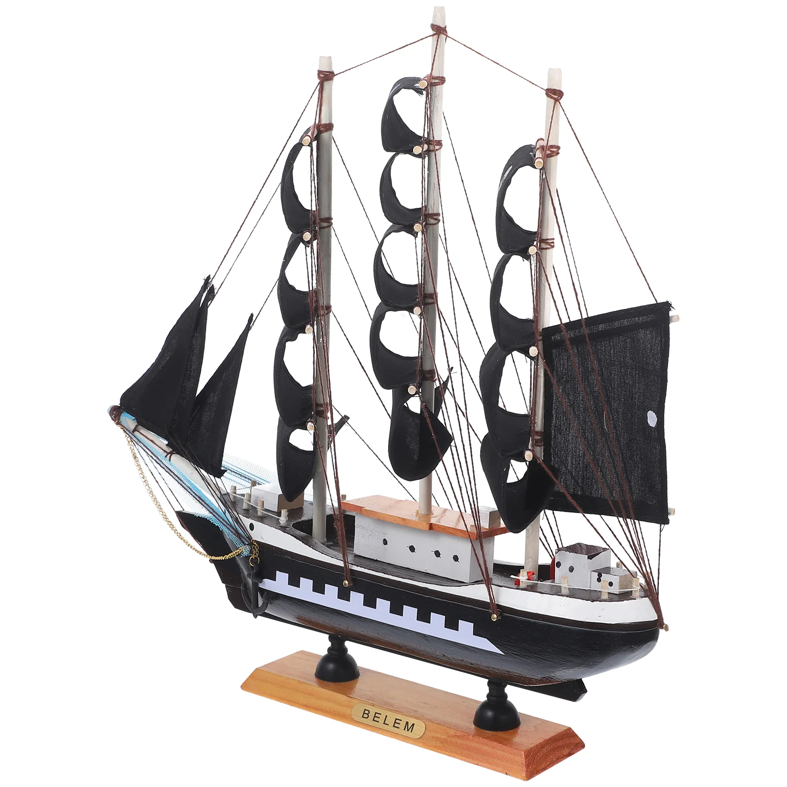 

33cm Pirate Wooden Sailing Ship Model Sailboat Decor Toys Dining Room Table Accessories