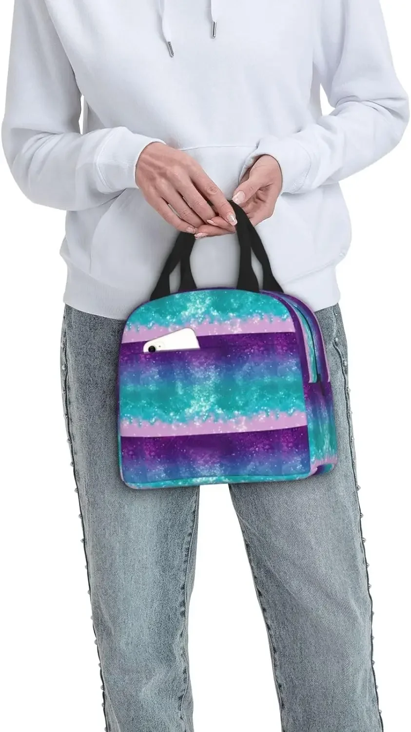 Фиолетовый Бирюзовый синий градиент Stardust изолированный Ланч-бокс термальный