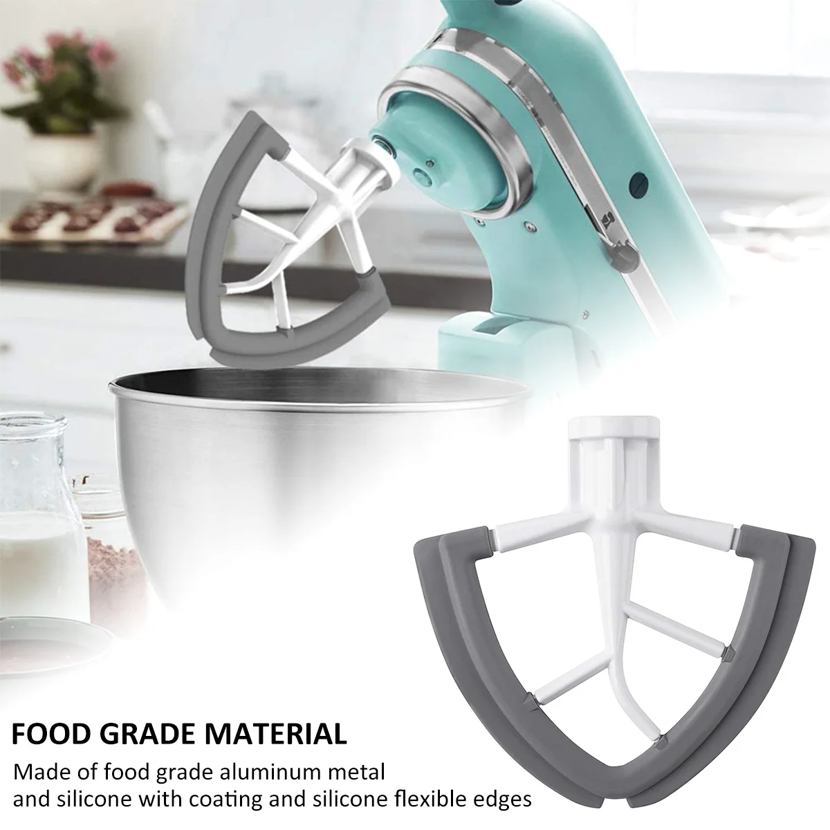 Flat Paddle Beater Attachments for KitchenAid Mixer 4.5/5 QT