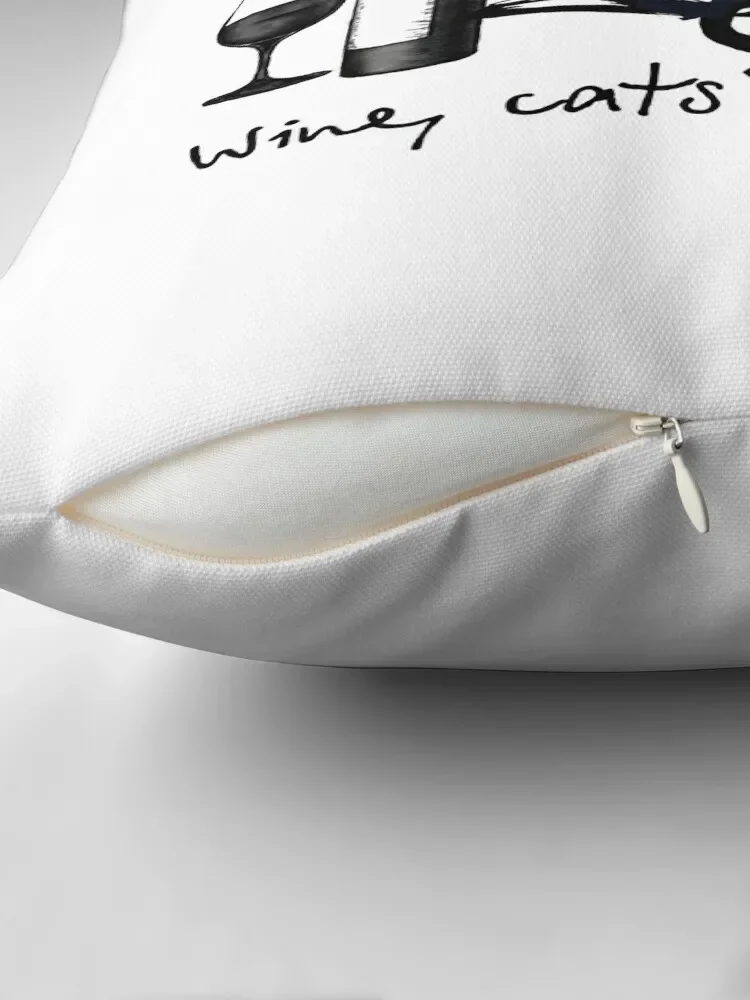 Жизнь лучше с винными кошками и книгами декоративная подушка рождественские