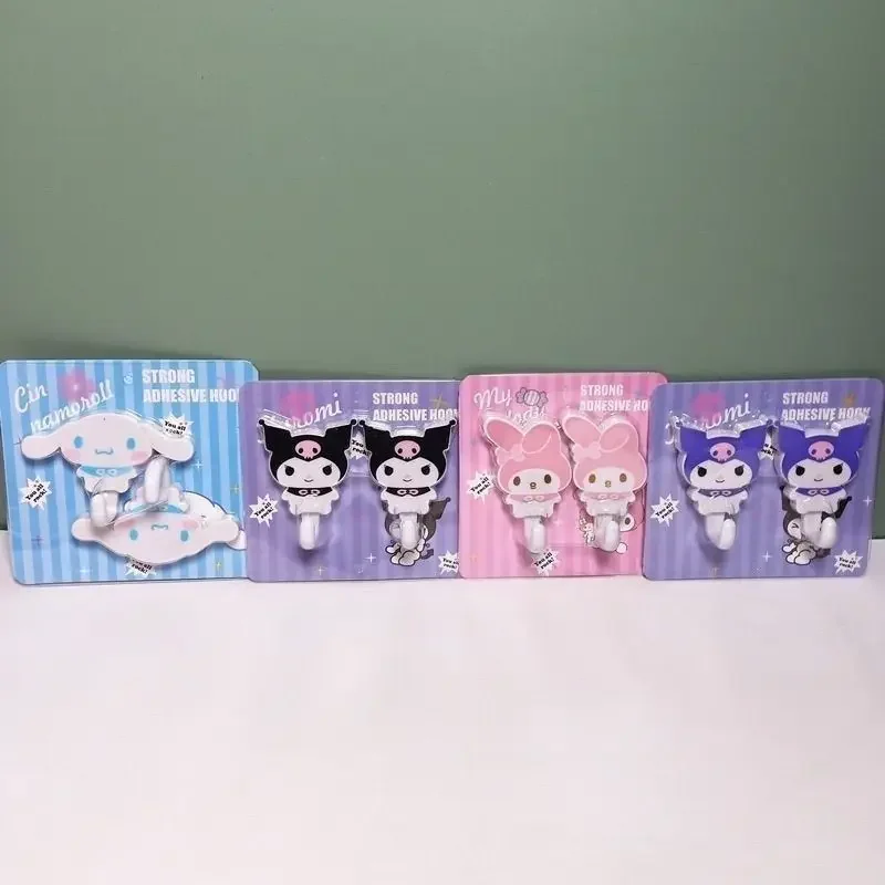 Набор из 2 шт. Kuromi Sanrio прочные самоклеящиеся крючки вешалка для хранения ключей