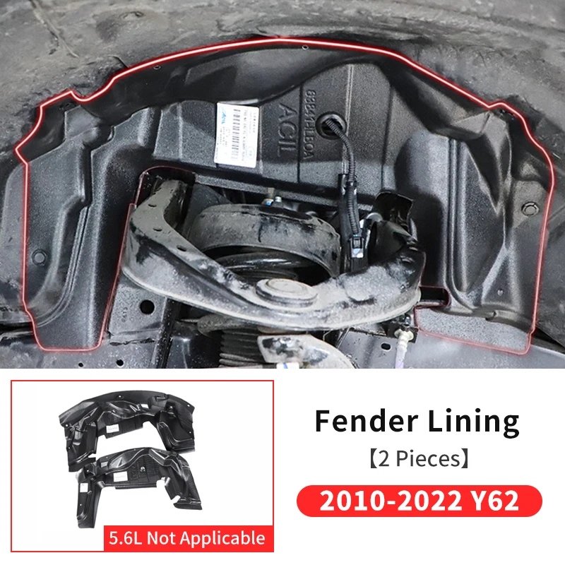 

2010-2022 для Nissan патруль Y62, передние и задние колеса, подкладка брызговика, крыло, аксессуары для модификации