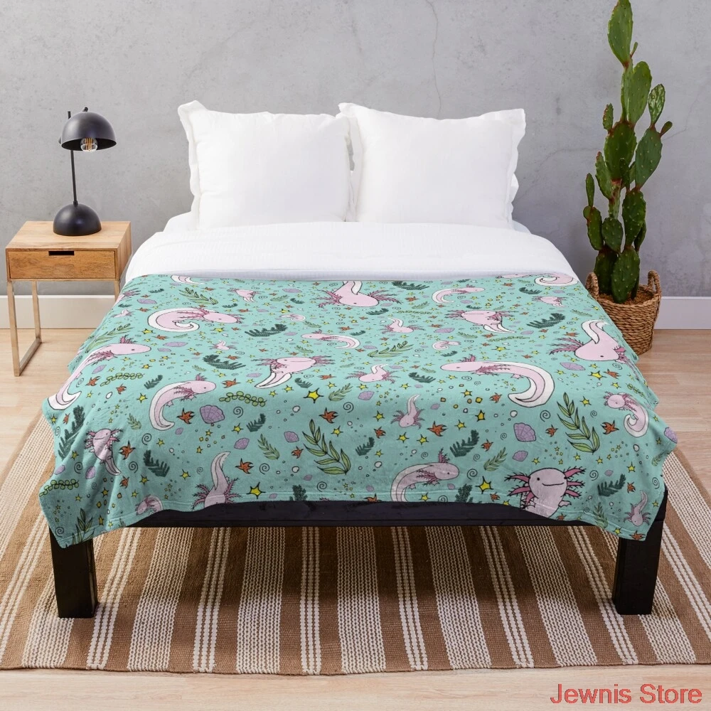 

Axolotl Throw Blanket blanket cover, warm decoration, bed and sofa, applicable to men and women