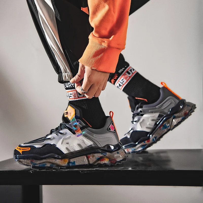 Fashion Mens Sneakers Streetwear style Breathable Chunky Sneakers Men Running Shoes High quality Deigner Platform Trainers Men