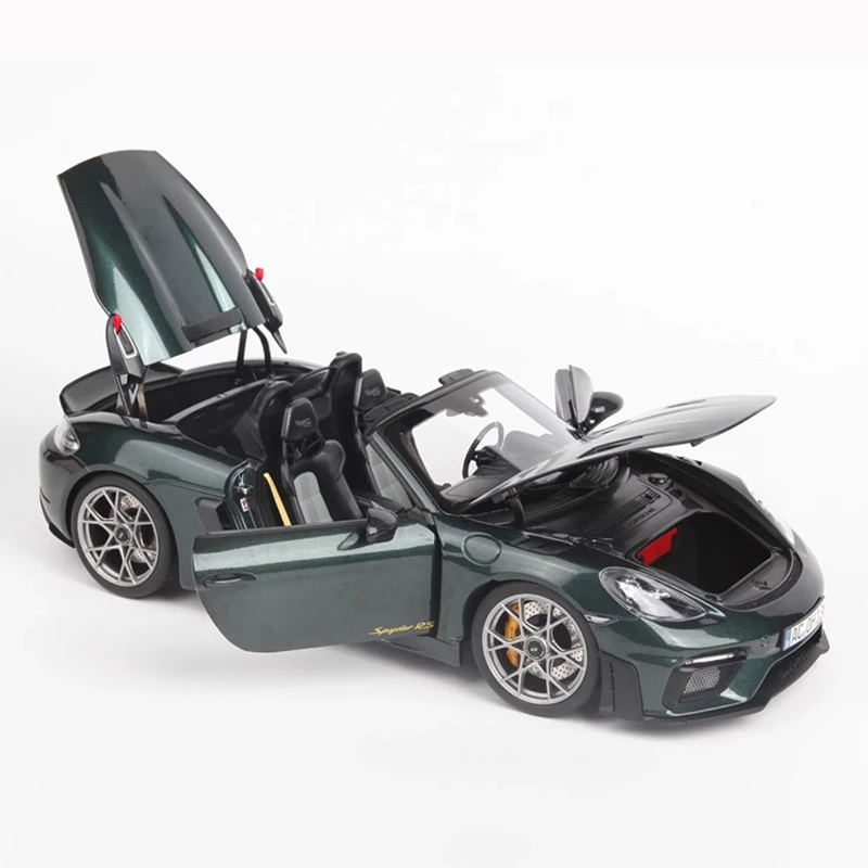 Фото NOREV 1:18 для 718 Spyder RS Weissach Pack, полностью открытая коллекция моделей автомобиля из сплава, декоративный подарок №5