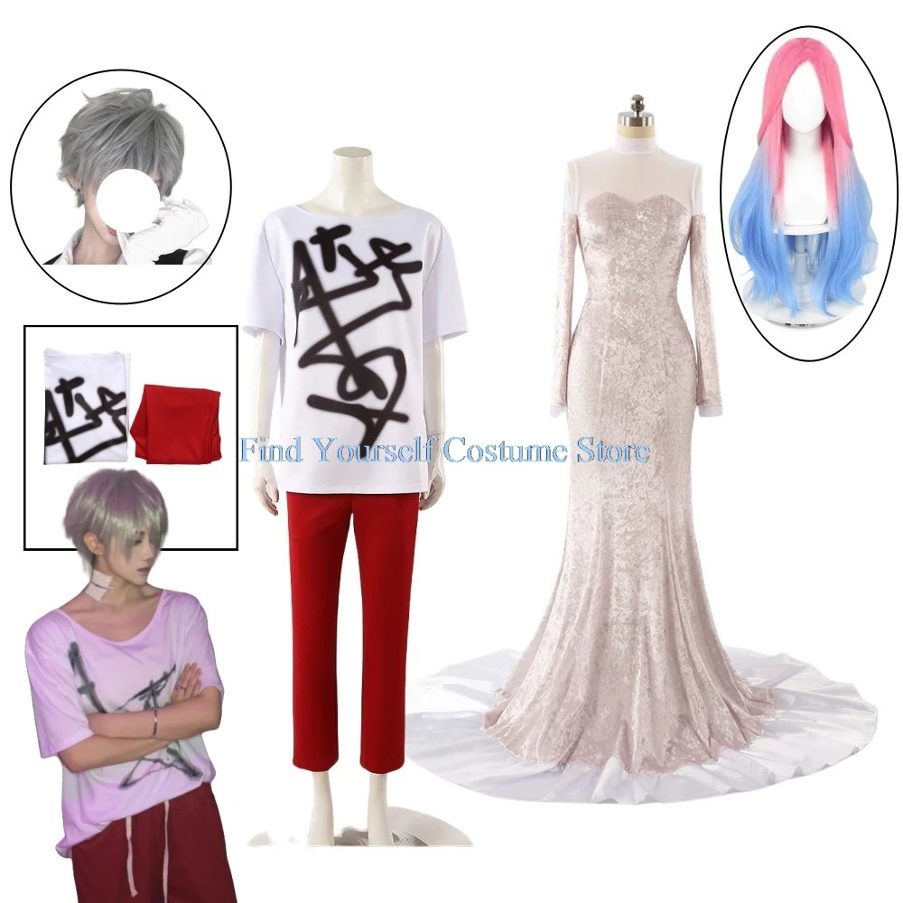 Alien Stage Till Cosplay mizi Costume Tshirt Red pants Fancy Party Clothing Tailing Suit Halloween Carnival Uniforms