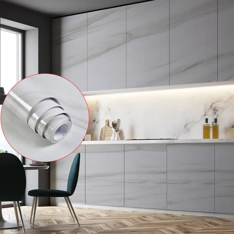 Kitchen DIY Oil Sticker Self-adhesive Marble Waterproof Cabinets Countertops Wallpaper Desktop Bathroom Renovation Wall Stickers |