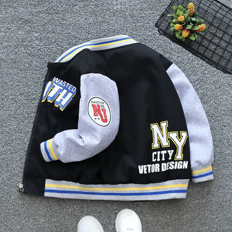 

Letter Hooded Jackets Girls Boys 2023 Spring Autumn Sports Coats 2-12 Years Children Cartoon Outerwear Kids Casual Clothes