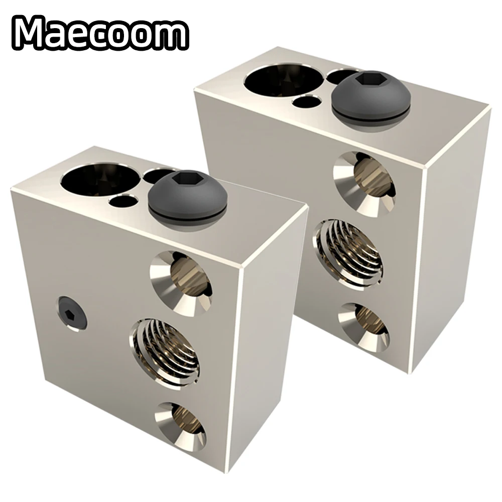 3D Printer Copper Heated Block Ender 3 CR8 CR10 Printer Head Extrusion Aluminum Brass Heated Block for MK8 Nozzle images - 6
