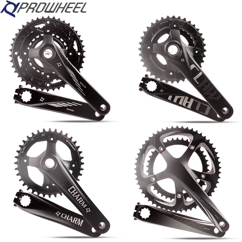 

PROWHEEL Mountain Biking Hollow Integrated Dental Disc Double Single Sprockets Road Bike Crank Bicycle Crankset Sprocket Bike