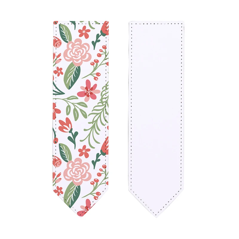 DHL200pcs Sublimation DIY White Blank PU Long Bookmarks