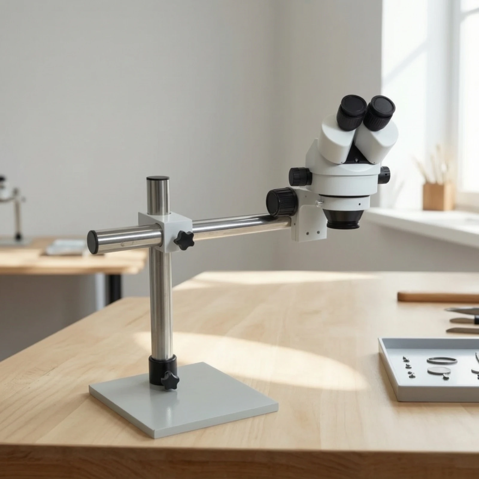 Фото Стереомикроскоп с дополнительным объективом, увеличенным рабочим расстоянием, бинокулярный стереомикроскоп 10x №1