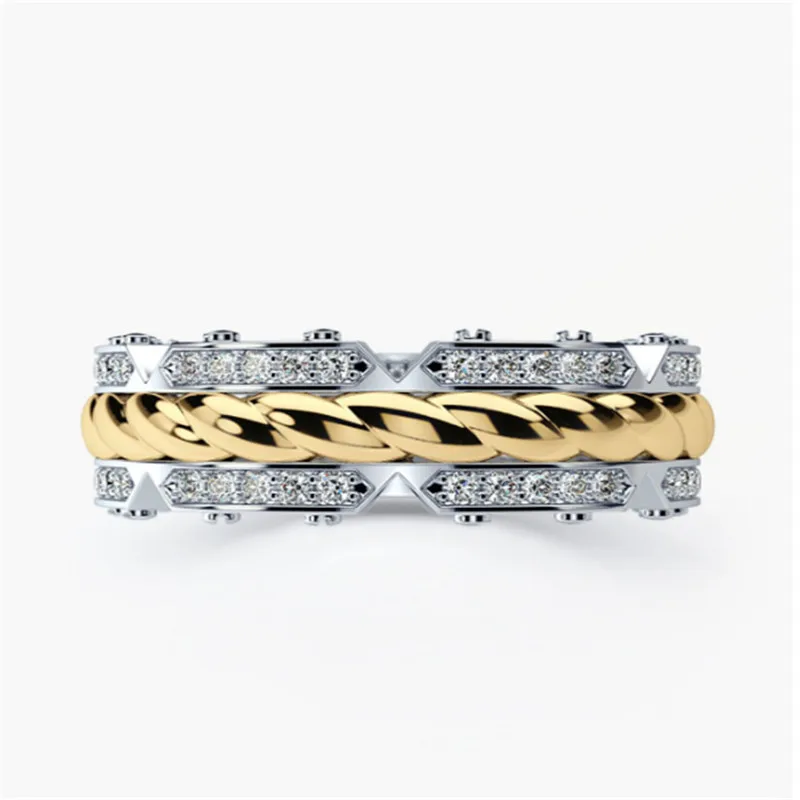 

Trendy Classic Punk Finger Rings Two Tone Tyre Shaped Design Euro Stylish Unisex Accessories Rings