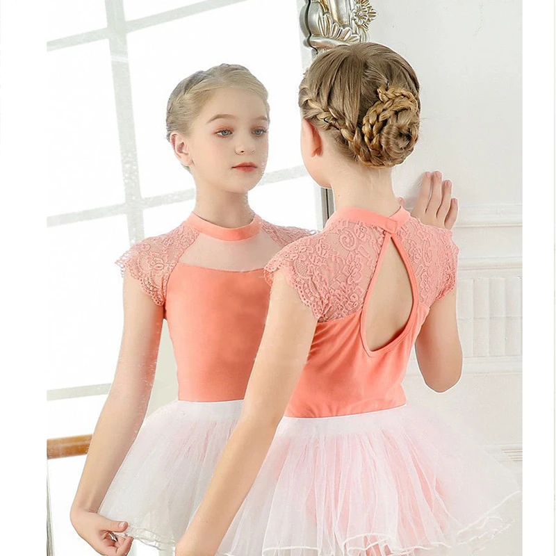 AOQUNFS Ballet Skirt for Girls Dancewear Tutus Dress for Kids Women Ballet Gymnastics Leotard Short Sleeve Cotton Dance Costumes