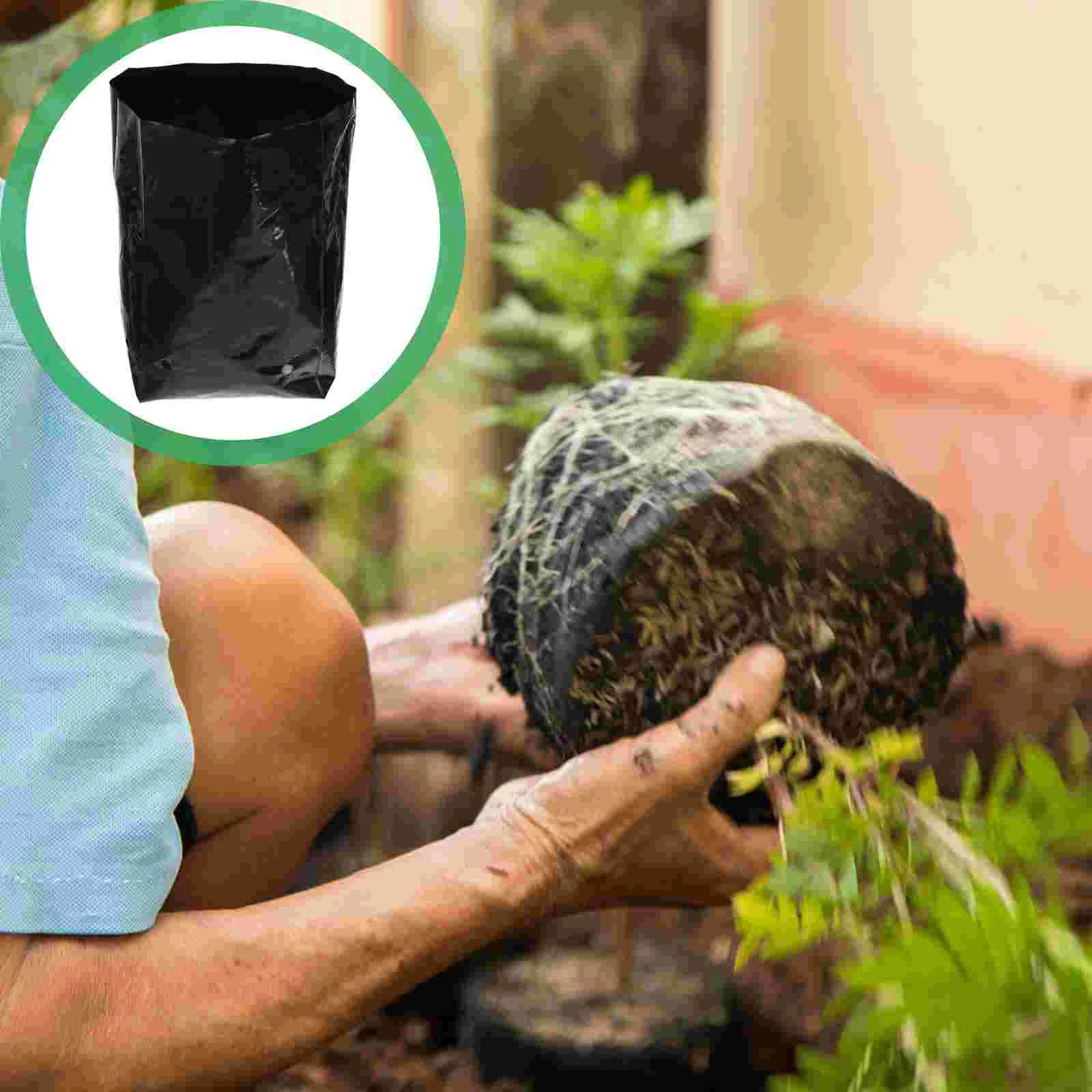100 Pcs Succulent Plants Sapling Bag Black Planting New Material Nutrition Plastic Nursery