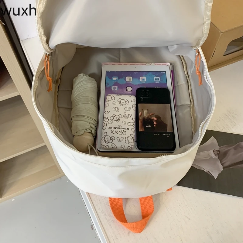 Простой модный нейтральный студенческий рюкзак однотонная Вместительная