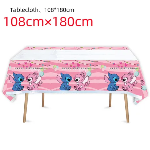 Одноразовые наборы посуды Disney Stitch розового цвета