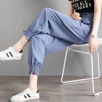 summer 2022 new loose large size casual korean thin section harem pants overalls womens pants pants jeans women
