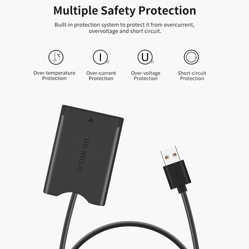 NB-13L-пустышка аккумулятора с адаптером питания USB-A соединитель постоянного тока