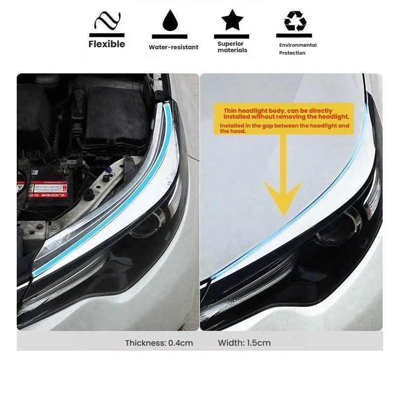 Фото Светодиодная лента для дневных ходовых огней (DRL) для Chrysler 300 300C 05-10, гибкая декоративная лампа для создания атмосферного освещения №4