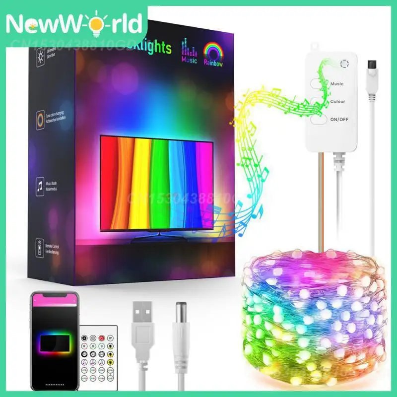 

Smart Life Usb Led Strip Lights Diode Tape Led Lamp Tv Backlight Work Withalexa Google Home Tuya Music Sync String Lights Wifi
