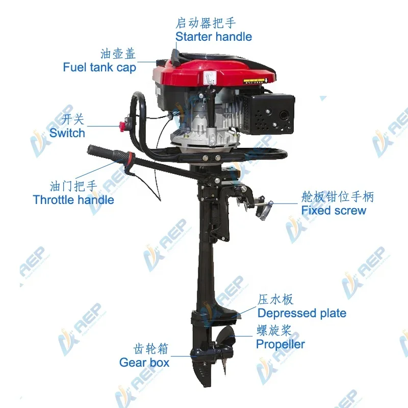 2024 Loncin 196cc 6.5 Морской корабль Подвесной мотор Двигатель Бензиновый 4-тактный