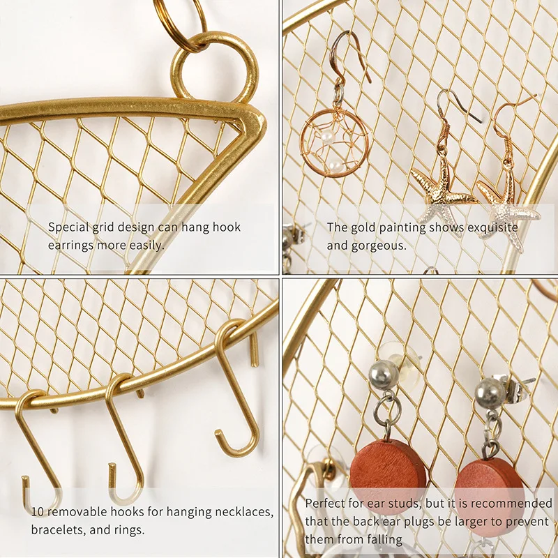 Jewelry Display Stand Jewelry Storage Rack for Earring Necklace Hanger Holder Moon Star Wall Mounted Display Stand Organizer