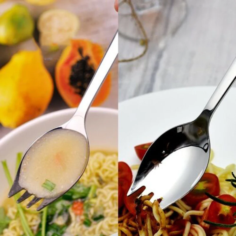 

Durable Supplies Accessories Spork 5pcs Outdoor Salad Scoop Set Soup Camping Cutlery Stainless Steel Tableware