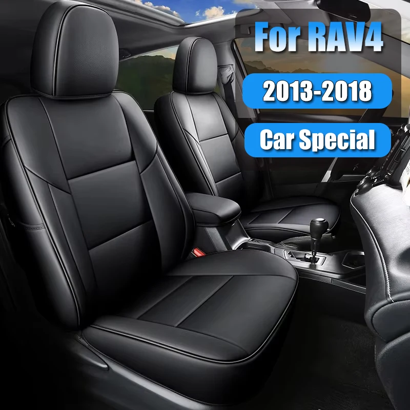 

Чехлы на сиденья автомобиля под заказ для Toyota rav4 2013 2014 2015 2016 2017 2018 2019, водонепроницаемые аксессуары из искусственной кожи, Стайлинг автомобиля